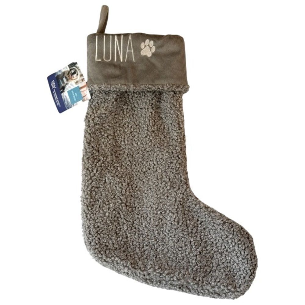 The Humane Society Sherpa Cozy Pet “Luna” Embroidered Paw Christmas Stocking NWT
